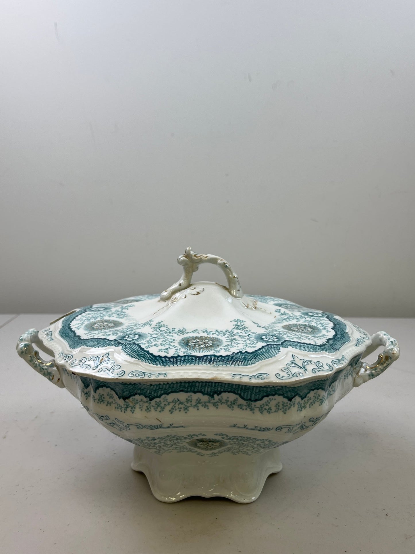 Unique Wood And Son Woodbine Royal Semi Porcelain Serving Bowl with Lid  England