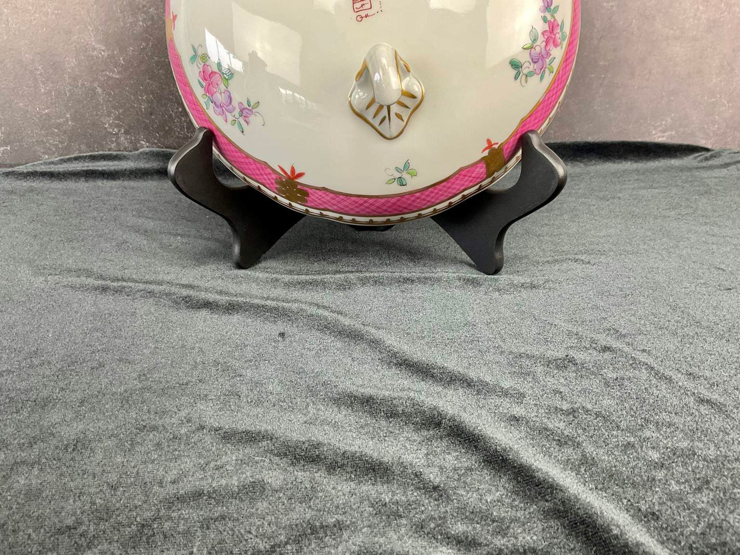 Antique Porcelain de Paris Pink Edme Samson et Cie Floral Footed Bowl &amp; Turquoise Boyer Teapot