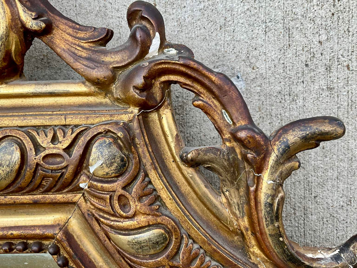 Antique Ornate Gilt Mirror Louis XVI style