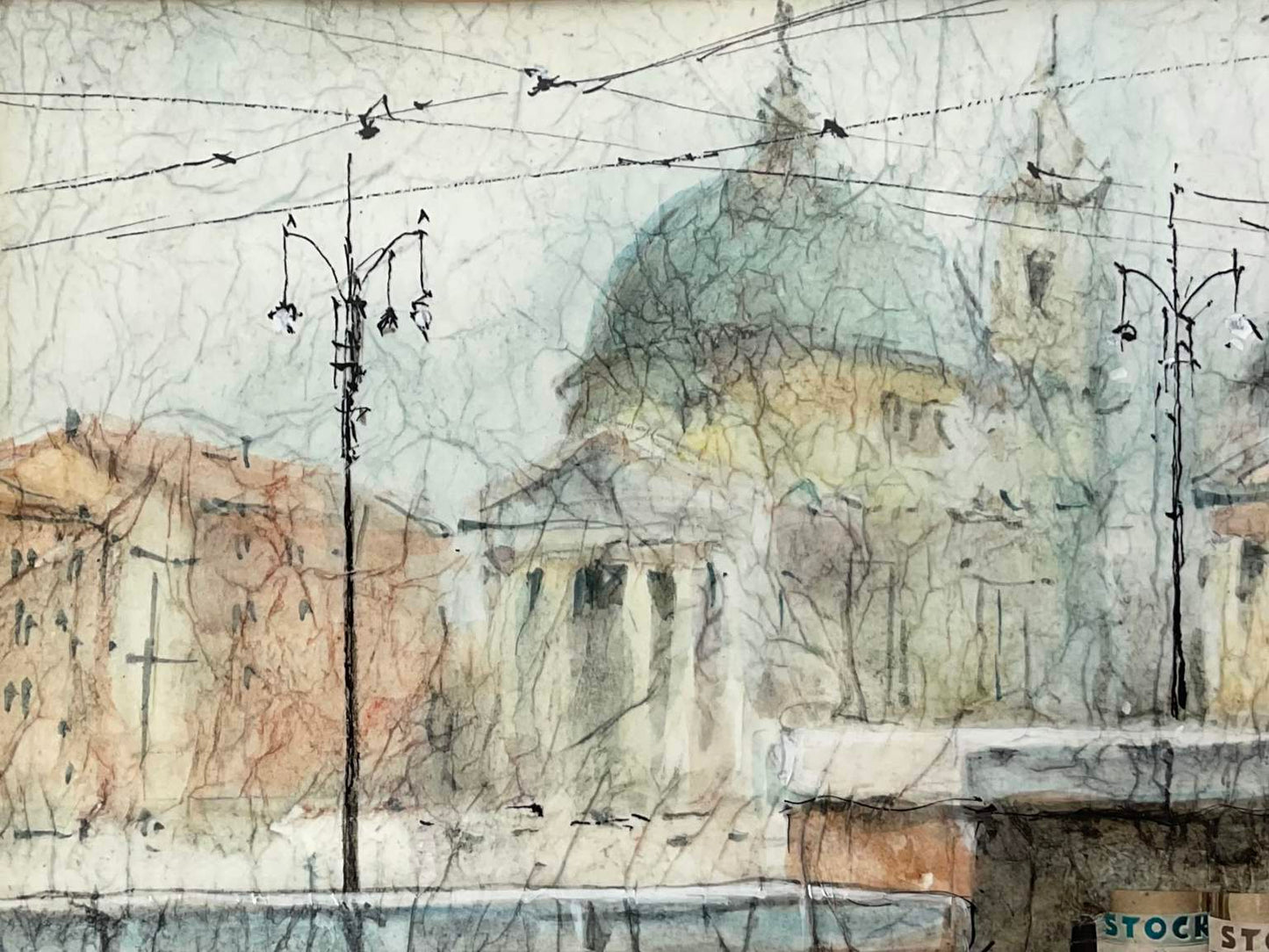 Mid Century Mixed Media Italian Collage By Fausto Battelli (B. 1968)