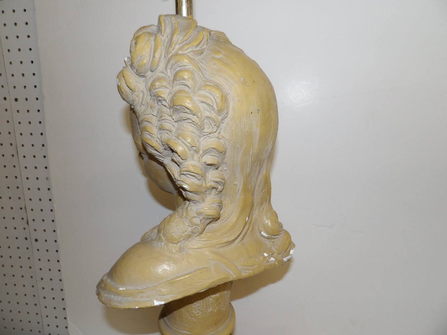 Plaster Bust On Plinth Lamped