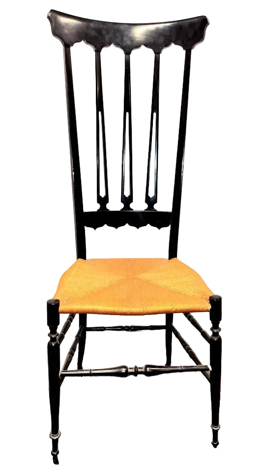 Set Of 4 Vintage Italian Chiavarina High-Back Chairs