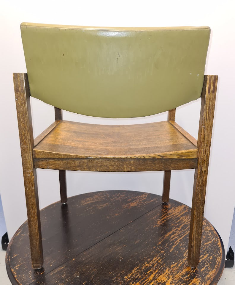 A Wonderfull Pair of Historic Gunlocke Company MCM Oak Armchairs