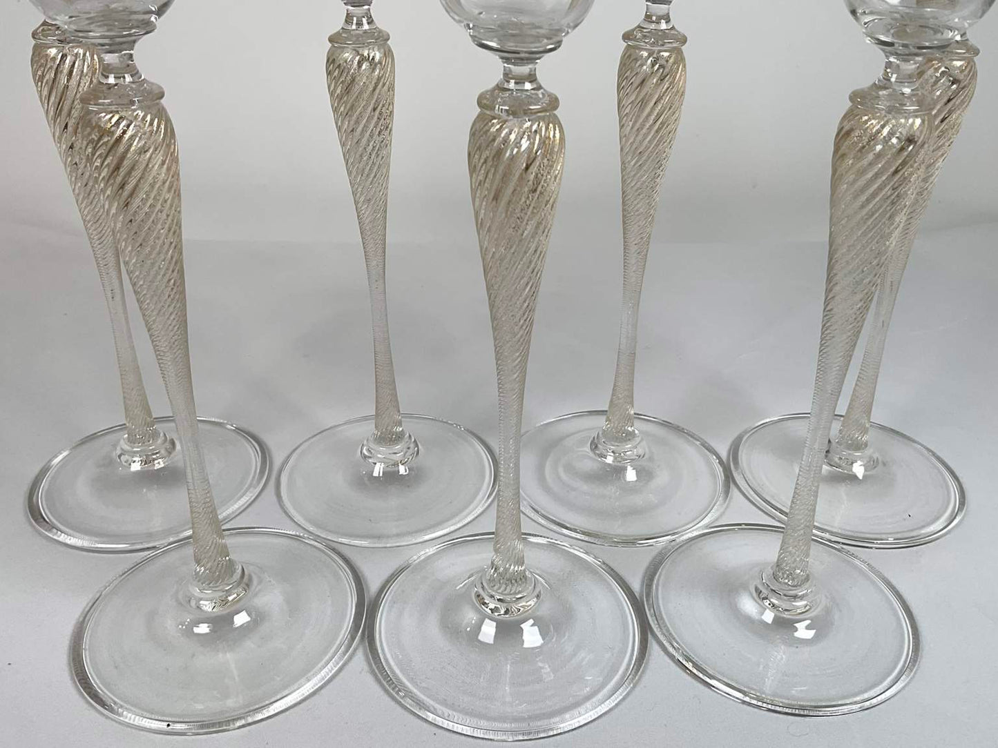 Extra Tall Murano Champagne - Cordial Glasses, 8 pcs