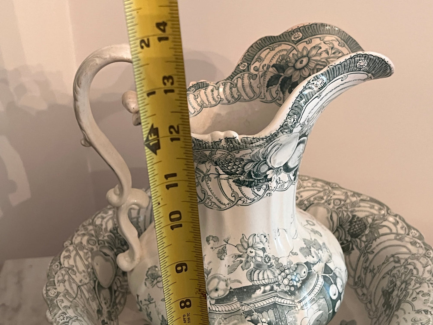 Antique Transfer Ware Pitcher & Bowl Set