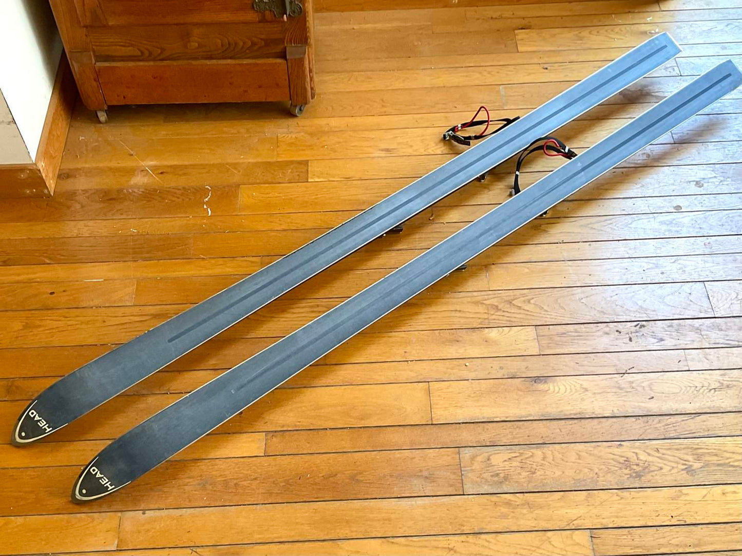 Pair of Vintage Red Head Killy 800 Skis and Solomon Bindings (Jean-Claude Killy)