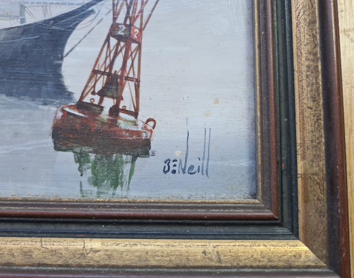 Original "Sailing" Oil on board, Signed Ben E Neill (1914-2001 American)