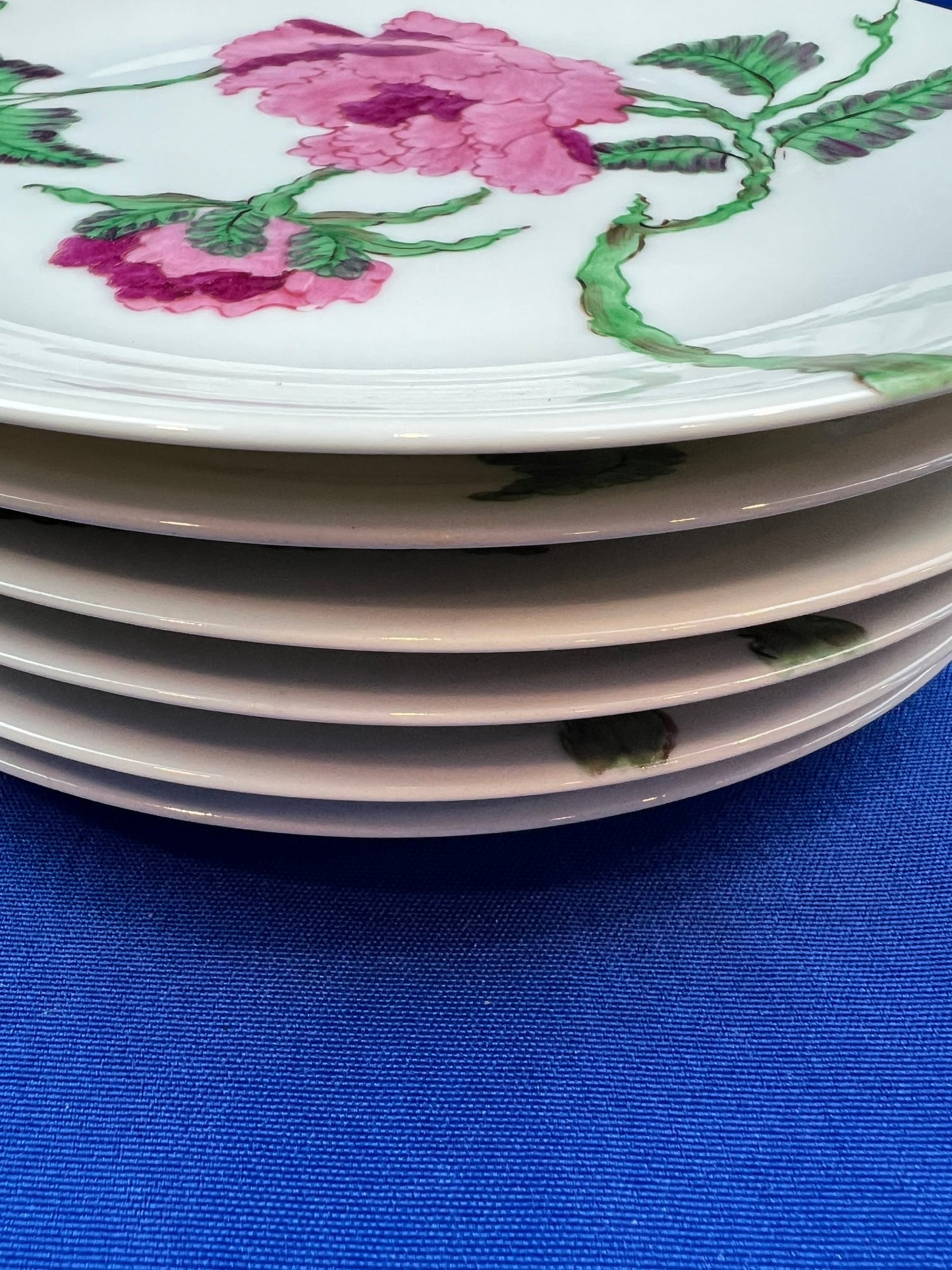 German Porcelain 8" Plates - Signed "Palm Beach - Au Bon Gout - Arzberg Germany"
