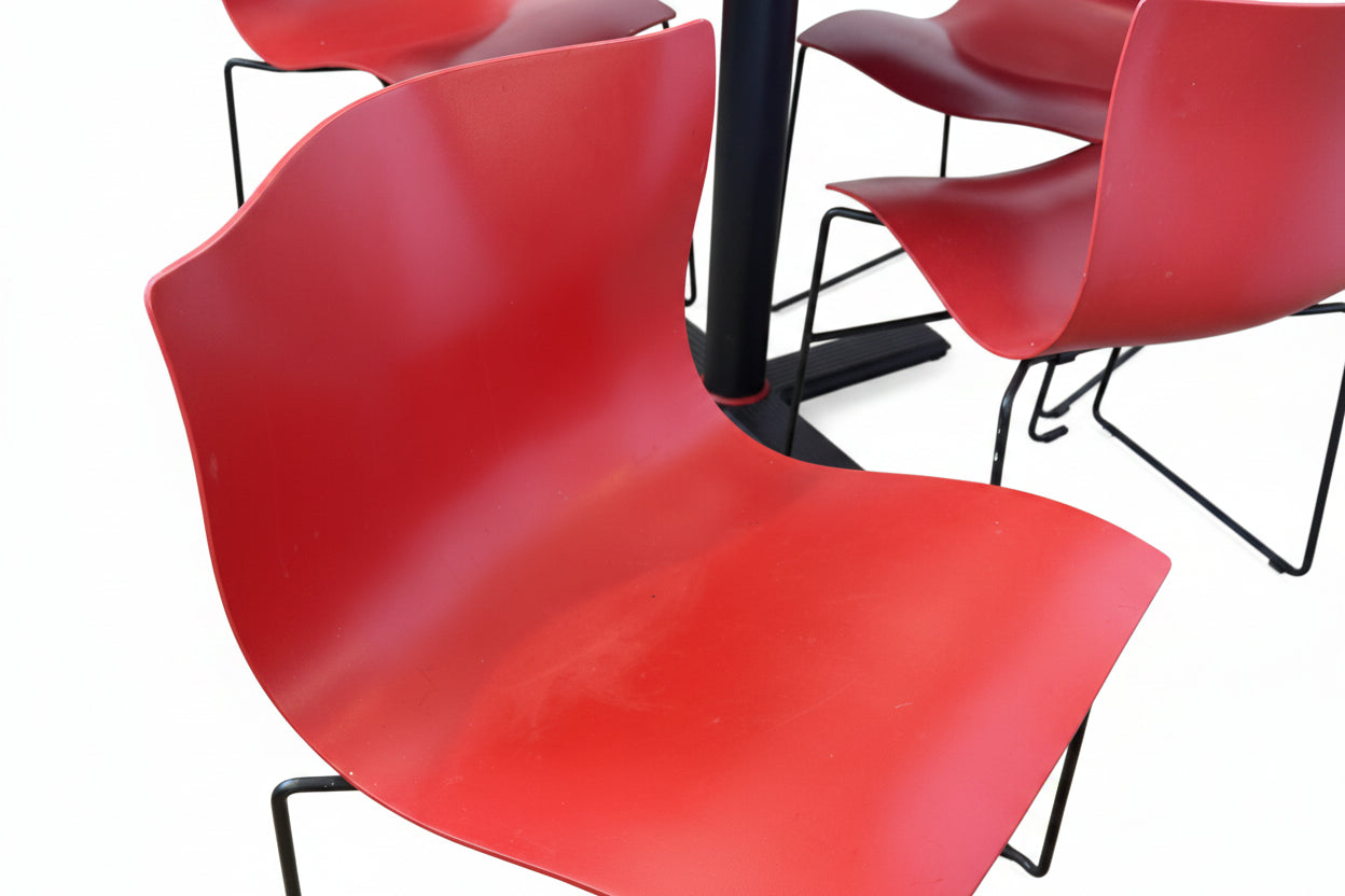 Handkerchief Chairs with Matching Table by Massimo & Lella Vignelli for Knoll International - 5pcs