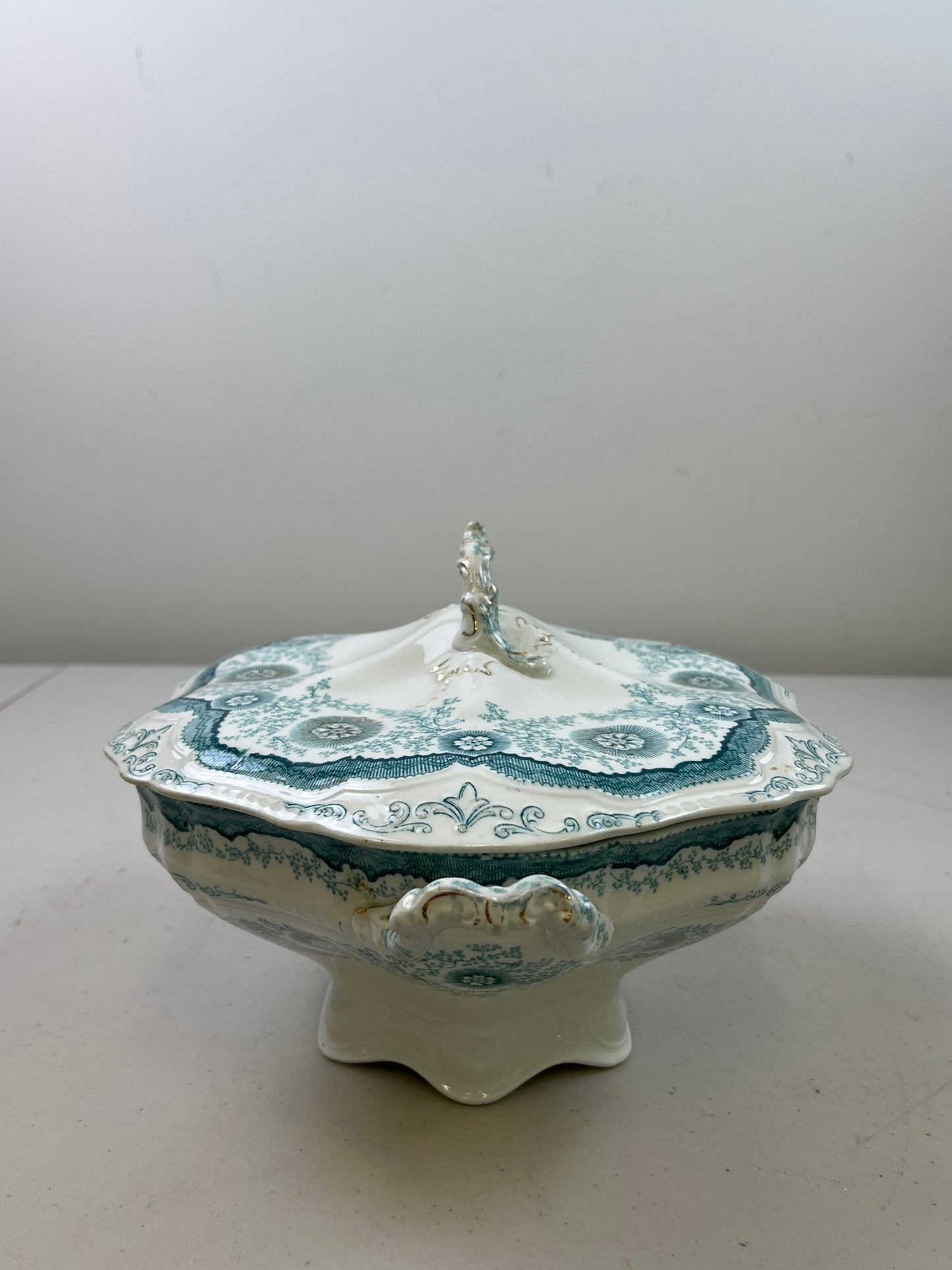 Unique Wood And Son Woodbine Royal Semi Porcelain Serving Bowl with Lid  England