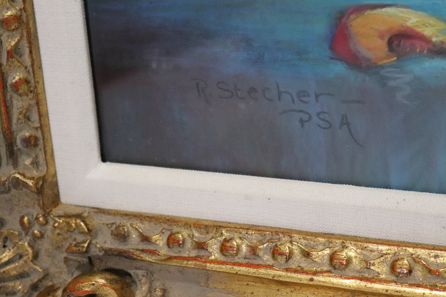 Ruth Stecher 1982 PSA Framed EXQUISITE Fruit Still Life Pastel