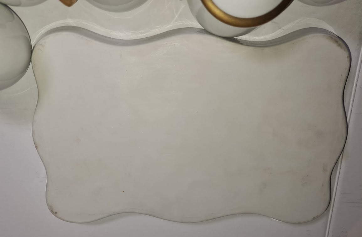 Fitz & Floyd Pots De Creme with tray, gold on white