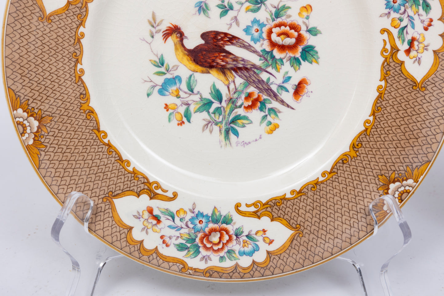 Hand Painted Old Bow Pheasant Plate Collection, Myott, Son&Co Staffordshire, England