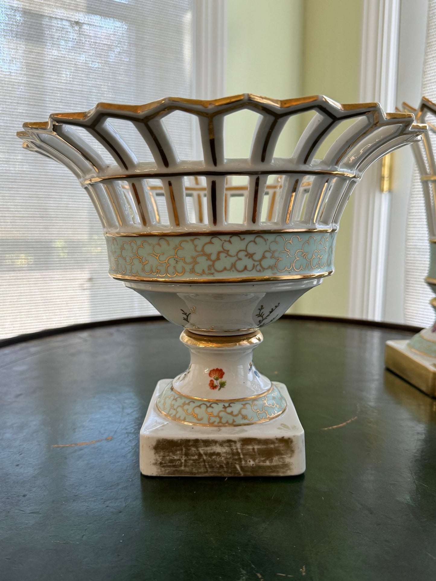 Vintage Reticulated Compote Bowl by Sadek (10"W)
