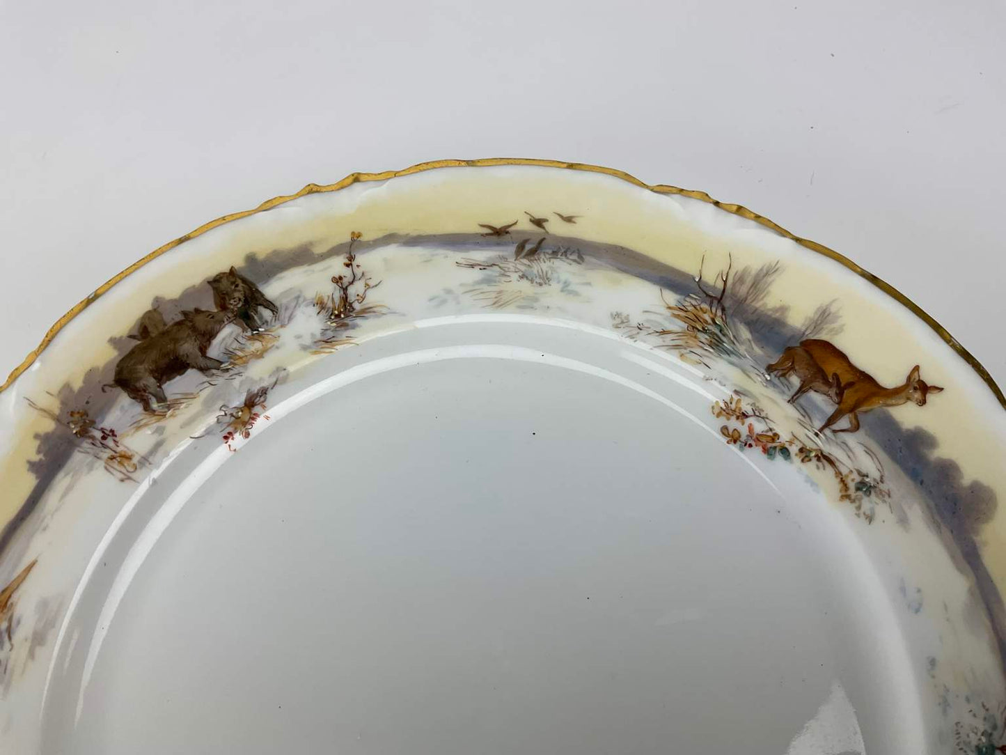 Three Antique Heufel & Co. Dresden Hand Painted Plates, Marked (1891-1901)