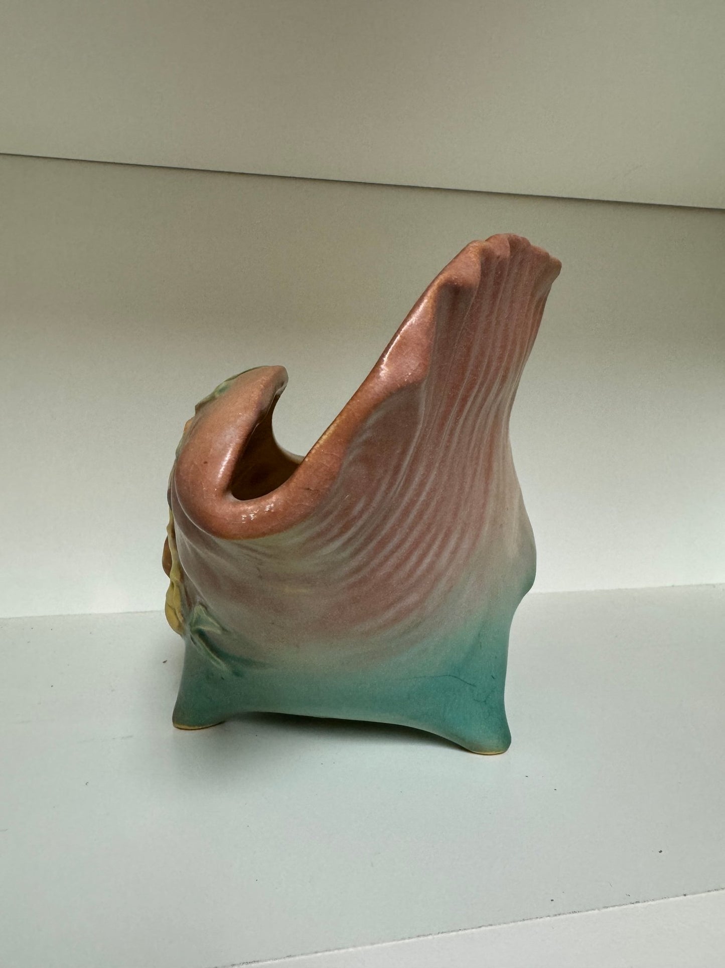 Roseville Peony Conch Shell Planter Vase