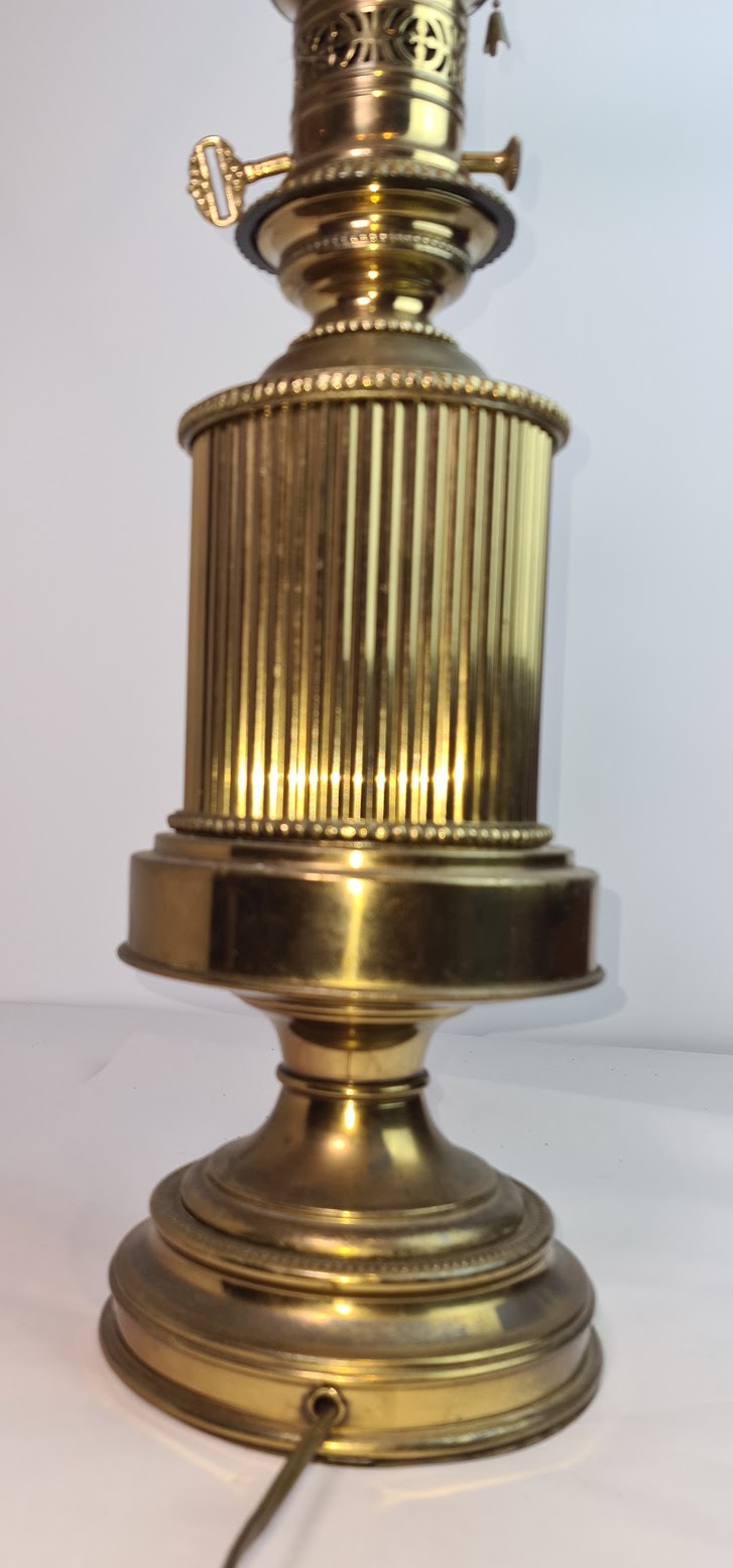 Vintage Paul Hanson Brass Table Lamp with Keys