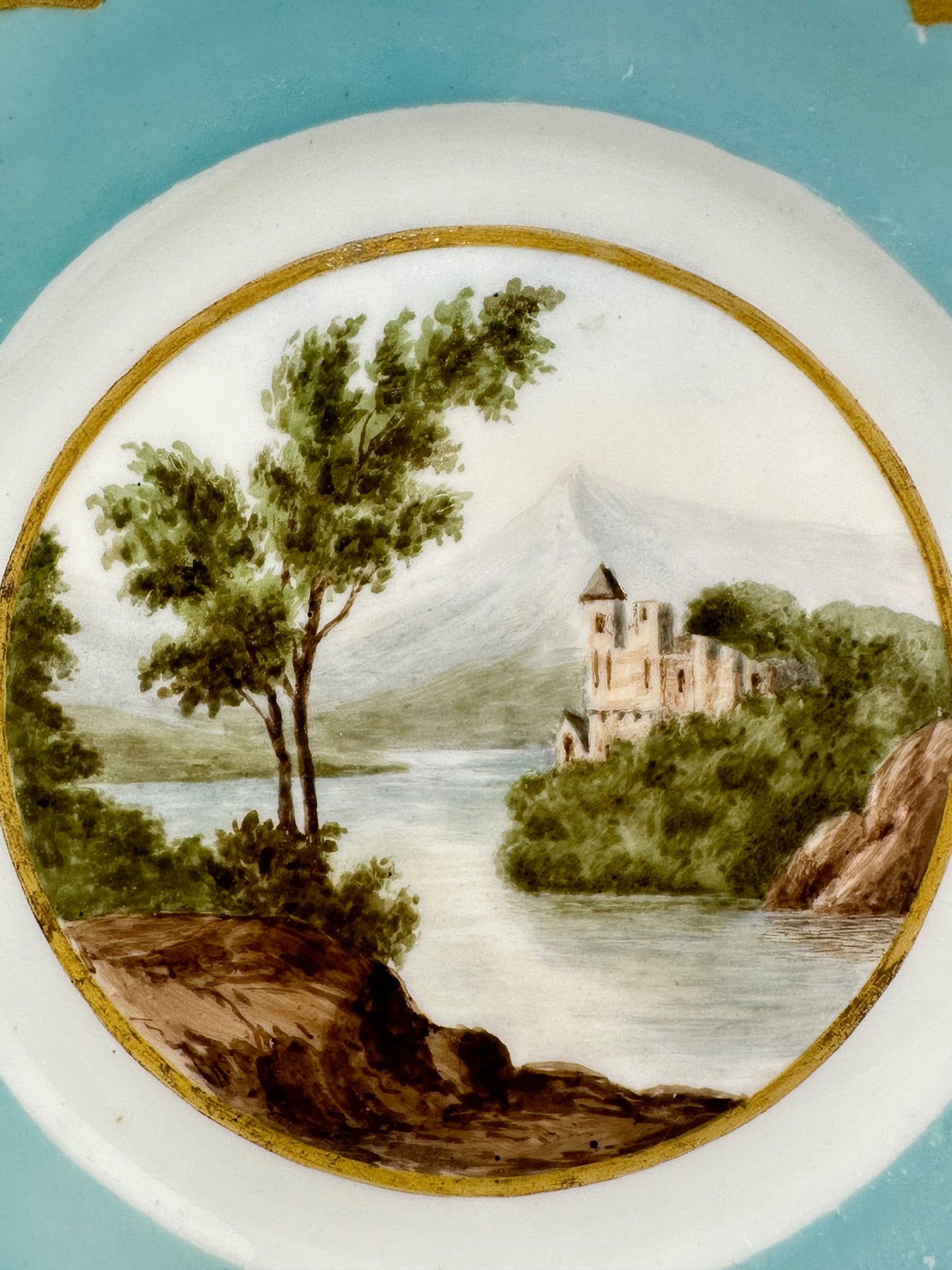 Signed 1870s Antique Dessert Plates & Royal Crown Derby Plate