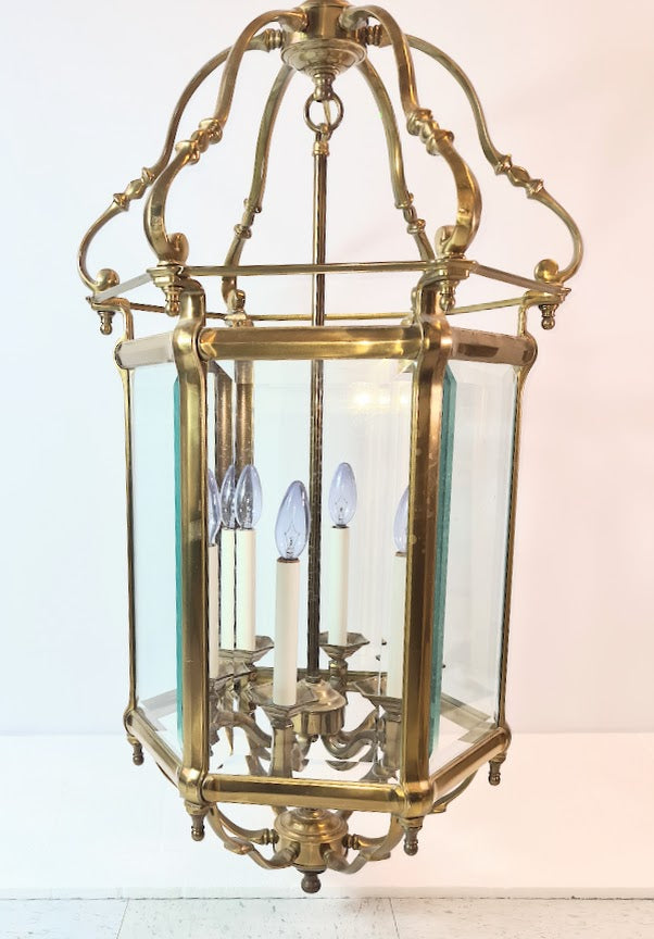 Very Large Old Regency Brass Lantern Early 1900 English