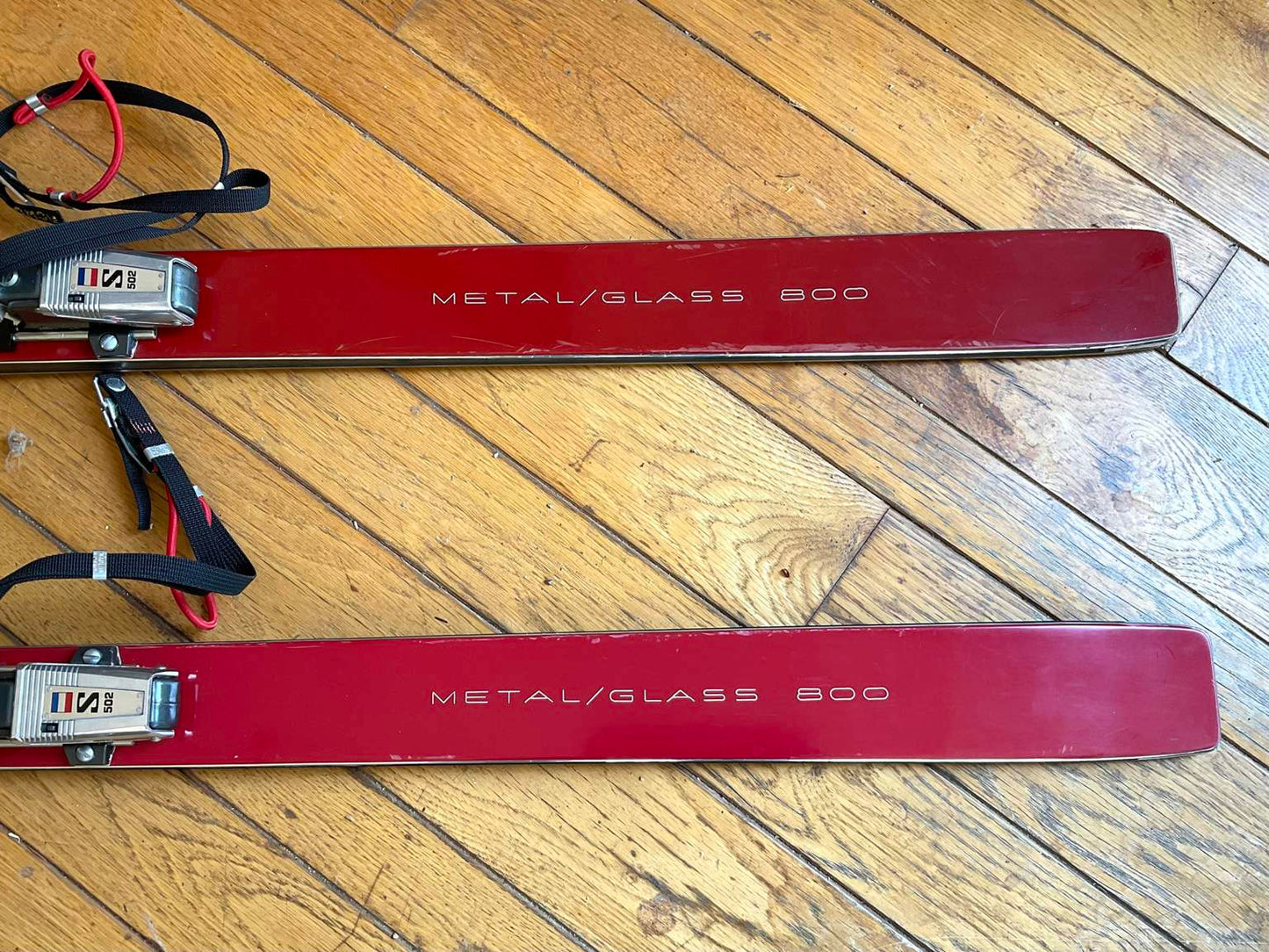 Pair of Vintage Red Head Killy 800 Skis and Solomon Bindings (Jean-Claude Killy)