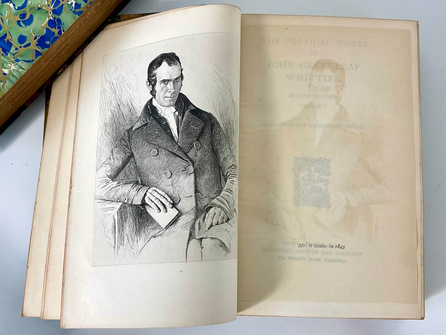 Antique John Greeleaf Whittier Complete Writings, 7 Volume Complete Set