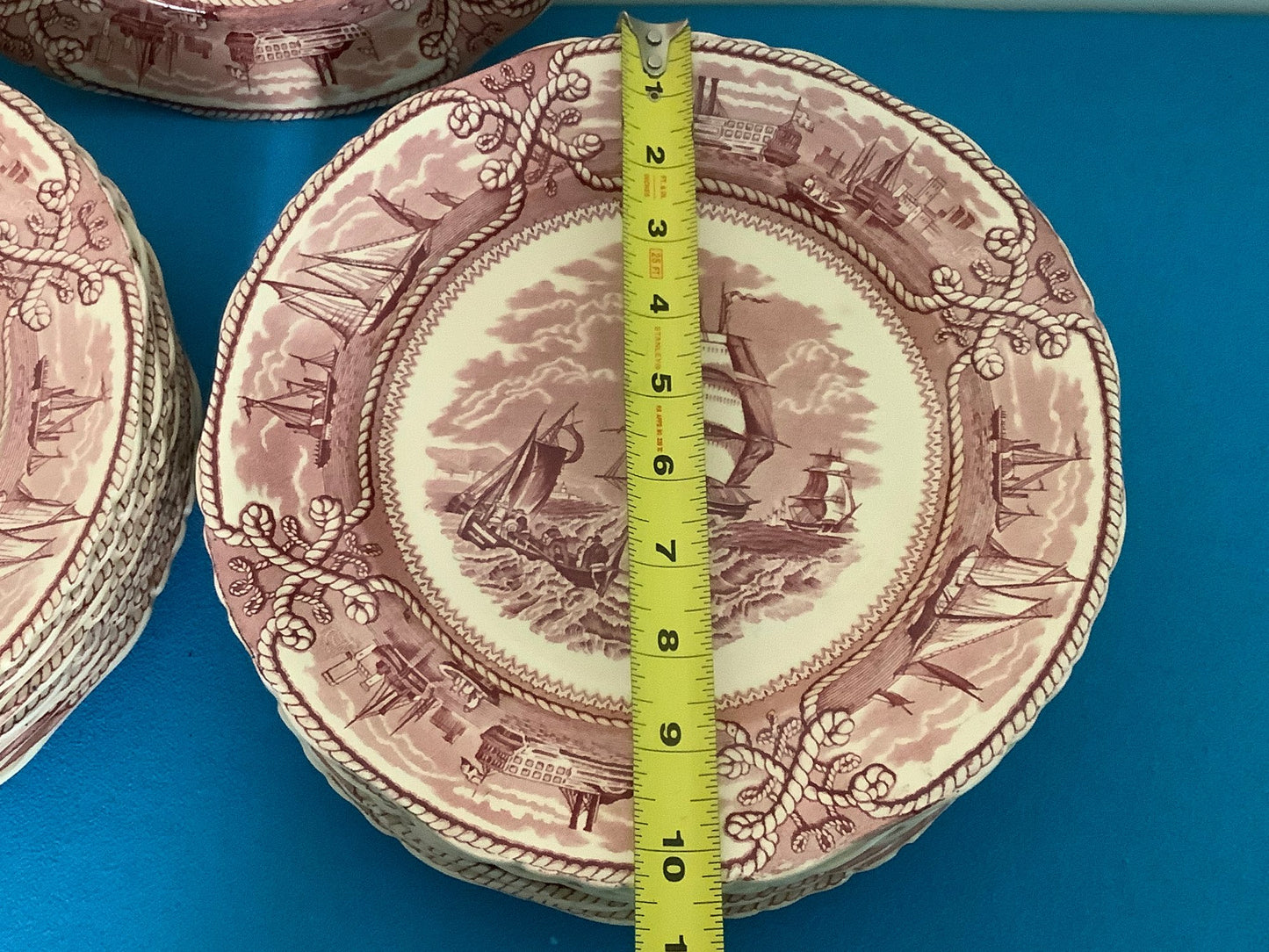 Original Victorian MASON'S IRONSTONE AMERICAN MARINE PLATES - 17 pcs