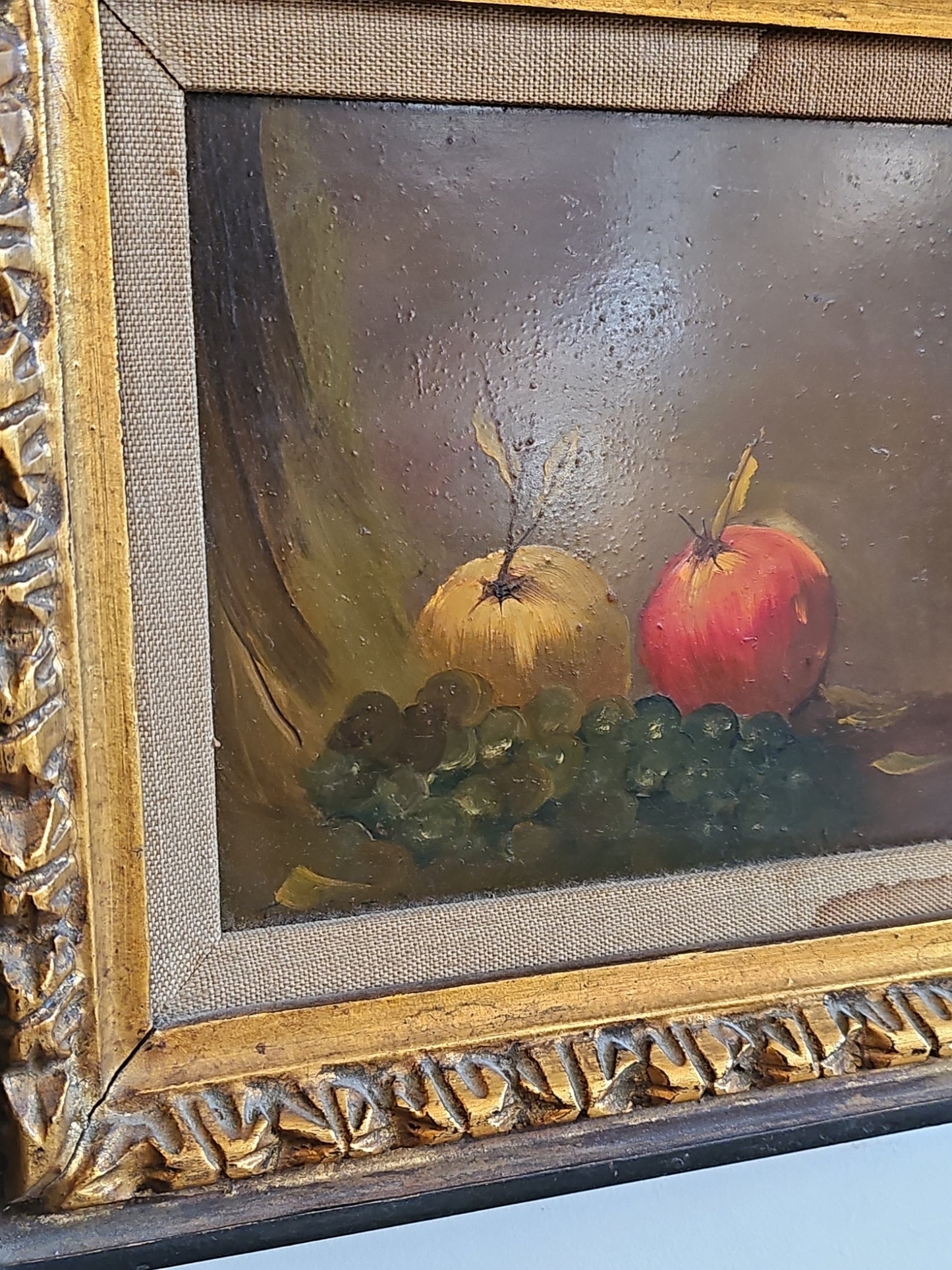 Antique Original Still Life Painting Oil On Board,Artist Signed