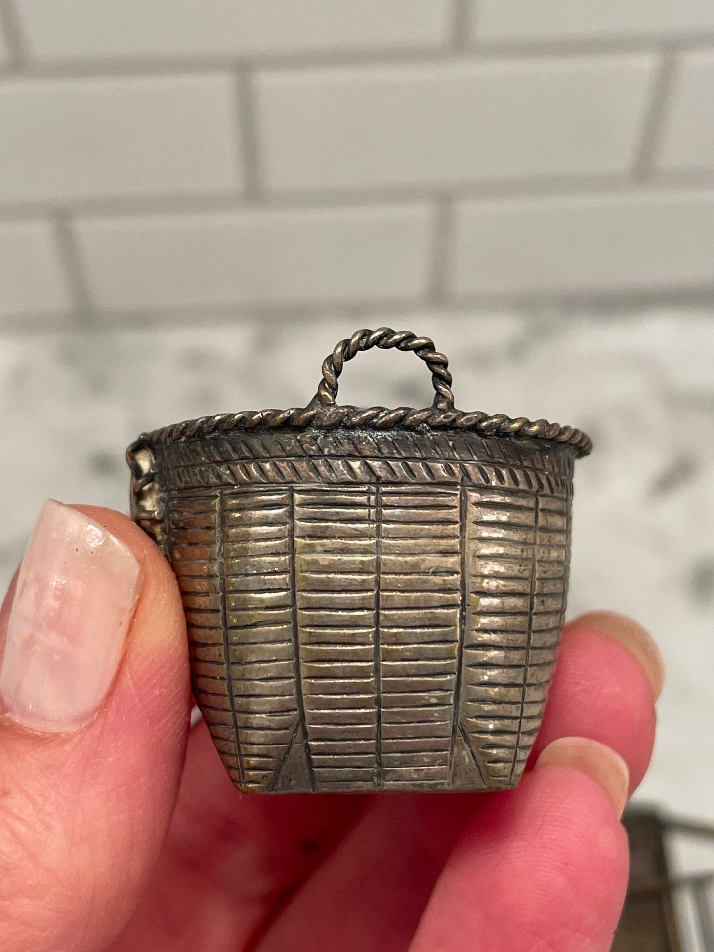 Antique Chinese Export Silver Sedan Chair Condiment Set