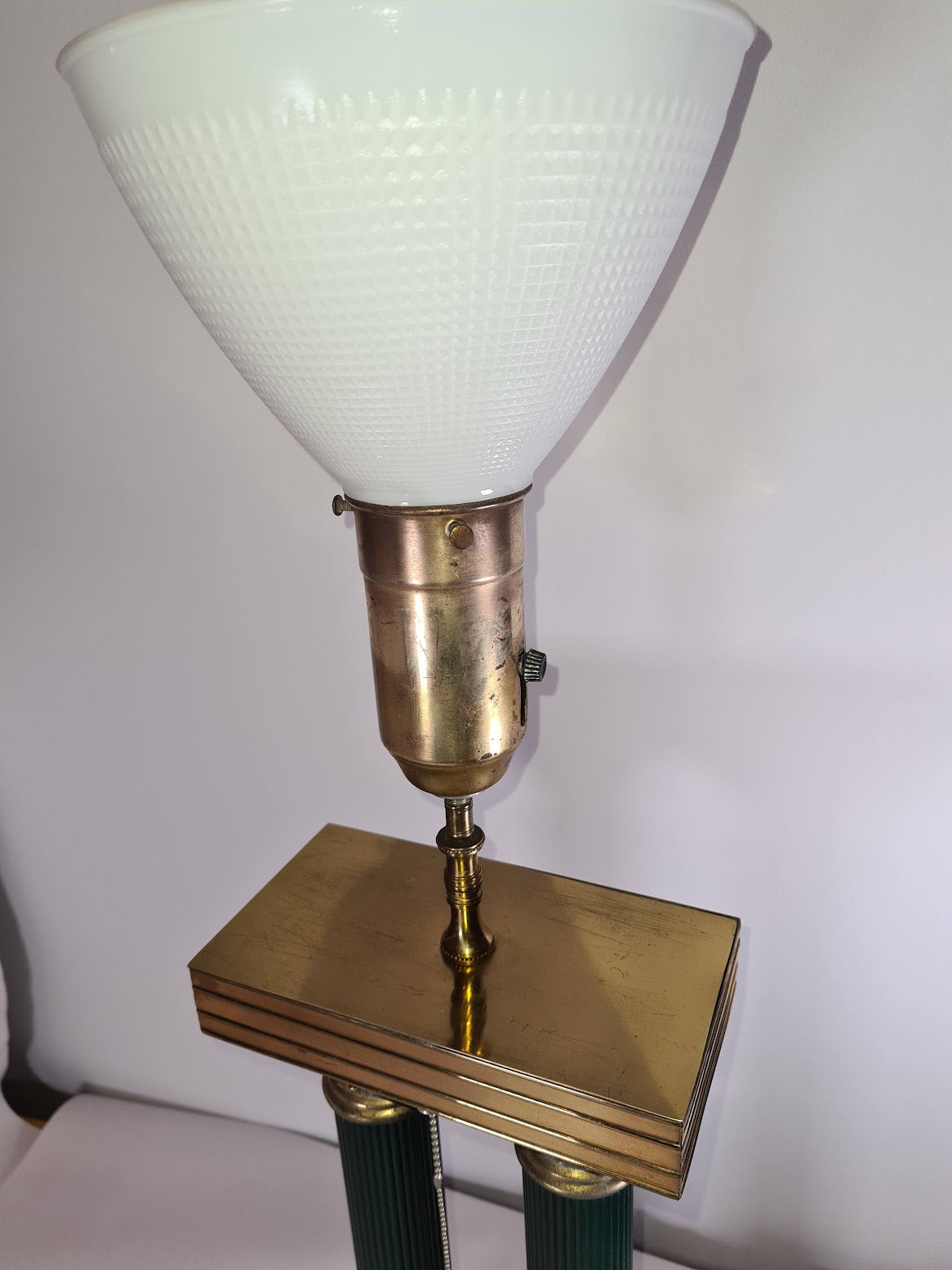 Antique Tall Table Lamp with Corinthian Columns