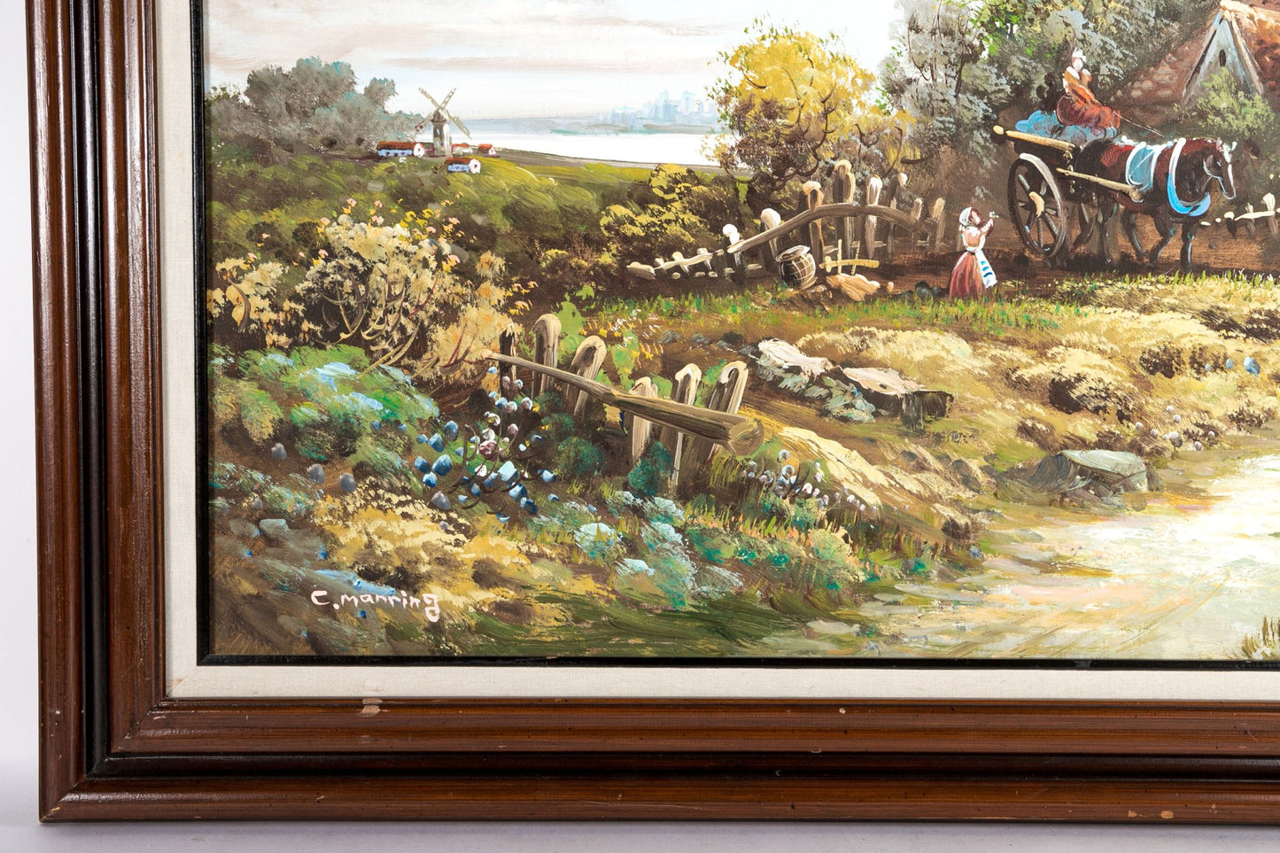 Signed "C. Marring" Oil On Canvas, Dutch Cottage Scene