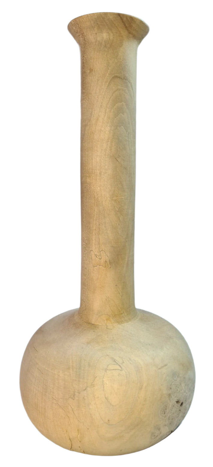 Handcrafted Wooden Vase with glass insert