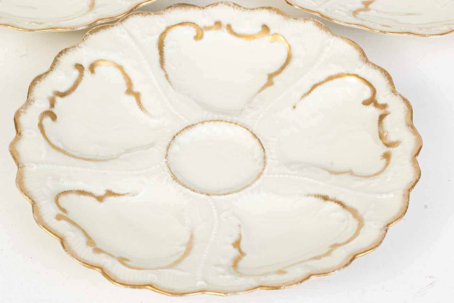 Set Of Six Antique Oyster Plates, Probably French