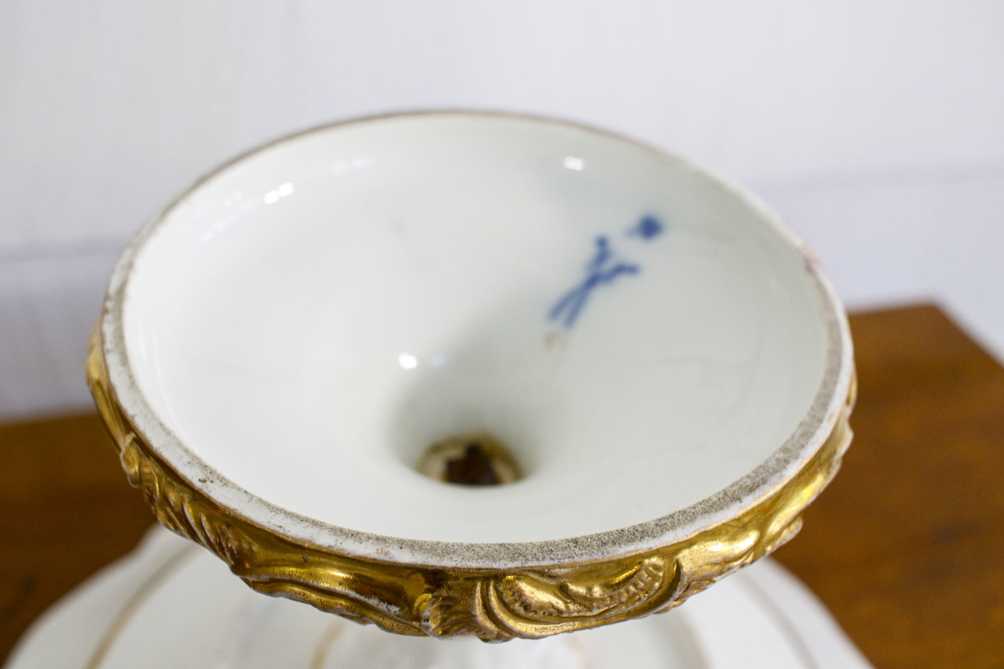 Meissen German White And Gold Compote Dish