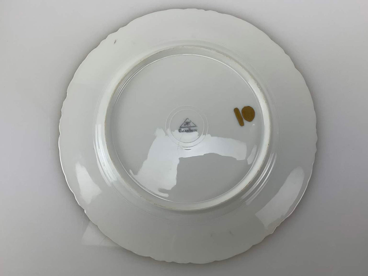 Three Antique Heufel & Co. Dresden Hand Painted Plates, Marked (1891-1901)