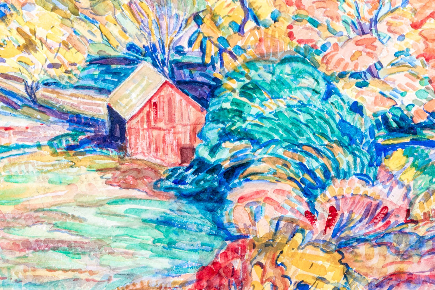 RICHARD S. DAGGY (AMERICAN, 1892-1973) EXPRESSIONISTIC WATERCOLOR ON PAPER, LANDSCAPE