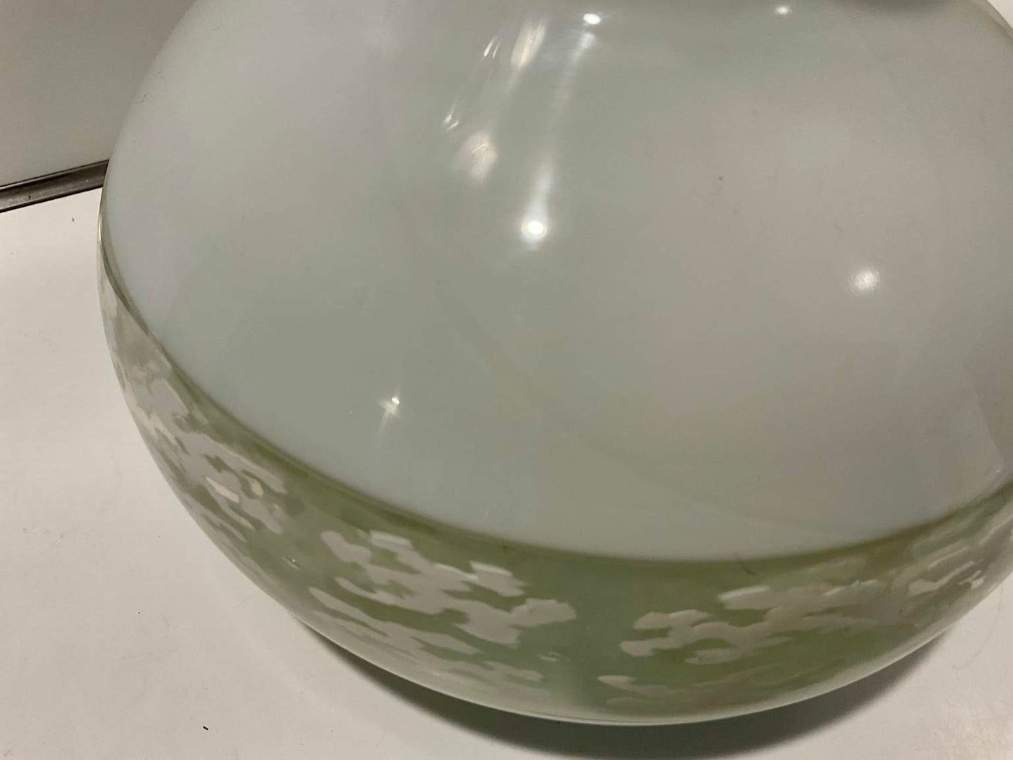 Vintage White Art Glass Vase, Luciano Gaspari, 1964, for Salviati & C.  Signed