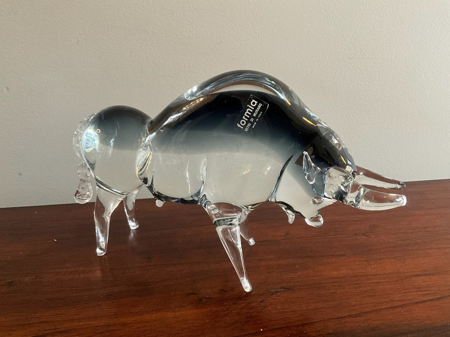 Formia Vetri Di Murano Glass Bull Figurine Made In Italy