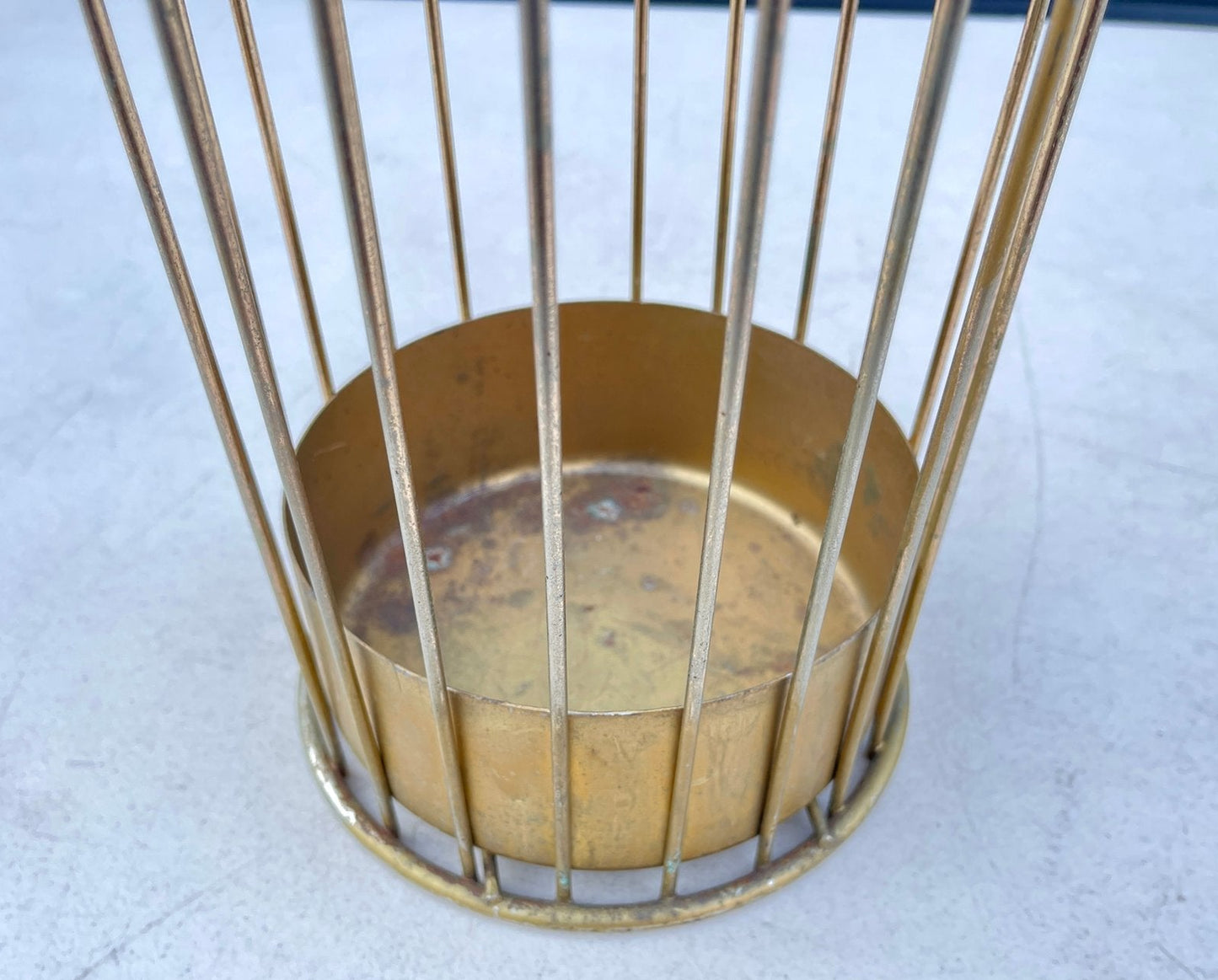 Mid 20th Century Brass Wire Umbrella Stand after Mathieu Mategot