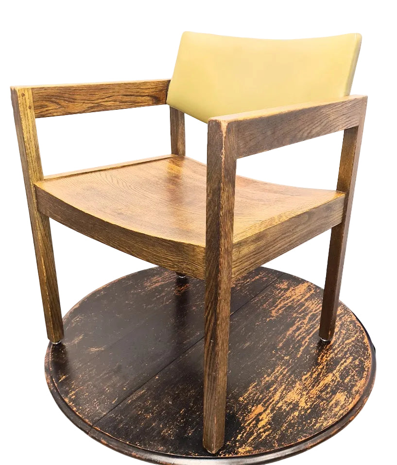 A Wonderfull Pair of Historic Gunlocke Company MCM Oak Armchairs