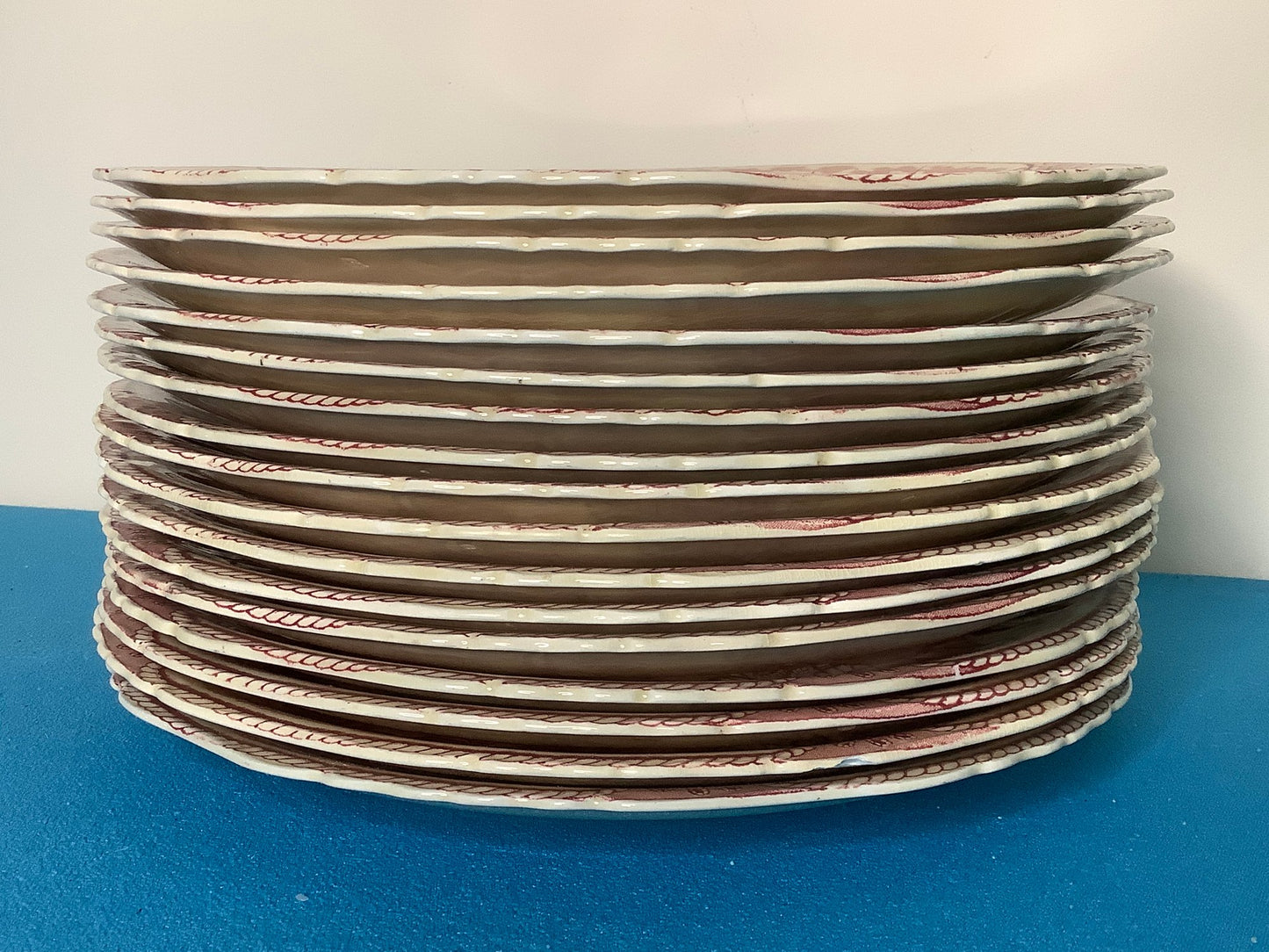 Original Victorian MASON'S IRONSTONE AMERICAN MARINE PLATES - 17 pcs