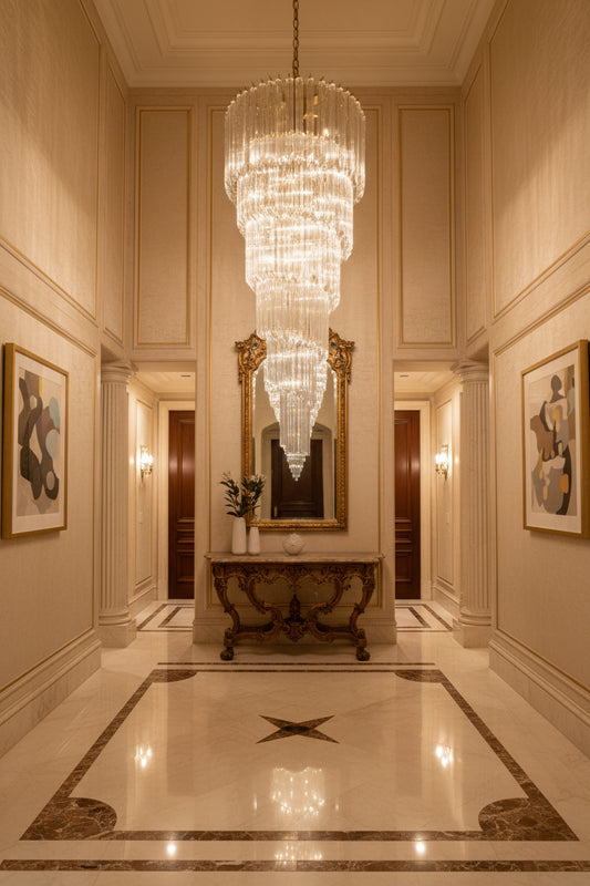 Vintage Italian Murano Glass Spiral Chandelier