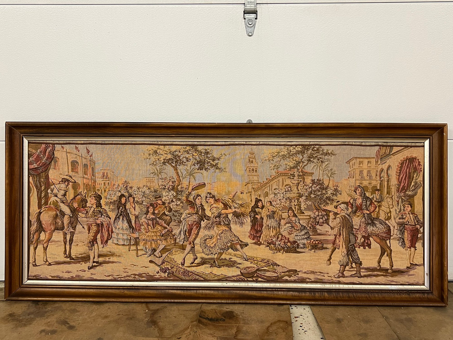 Large Framed Antique French Tapestry