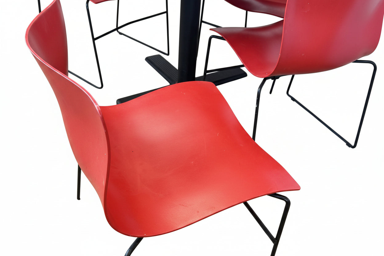 Handkerchief Chairs with Matching Table by Massimo & Lella Vignelli for Knoll International - 5pcs