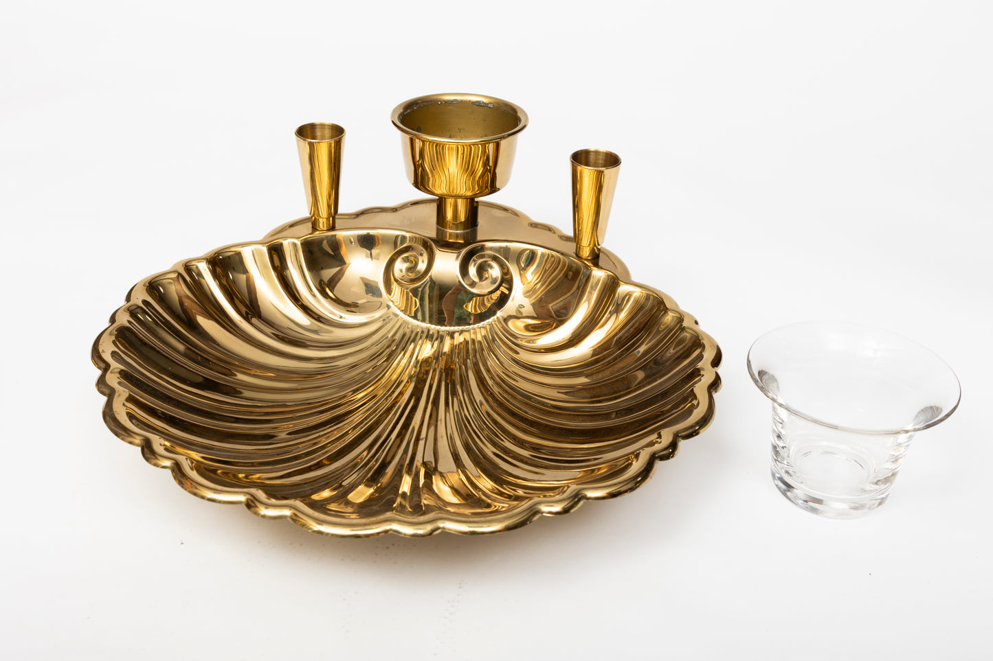 Pair of Solid Brass Seafood Serving Platters
