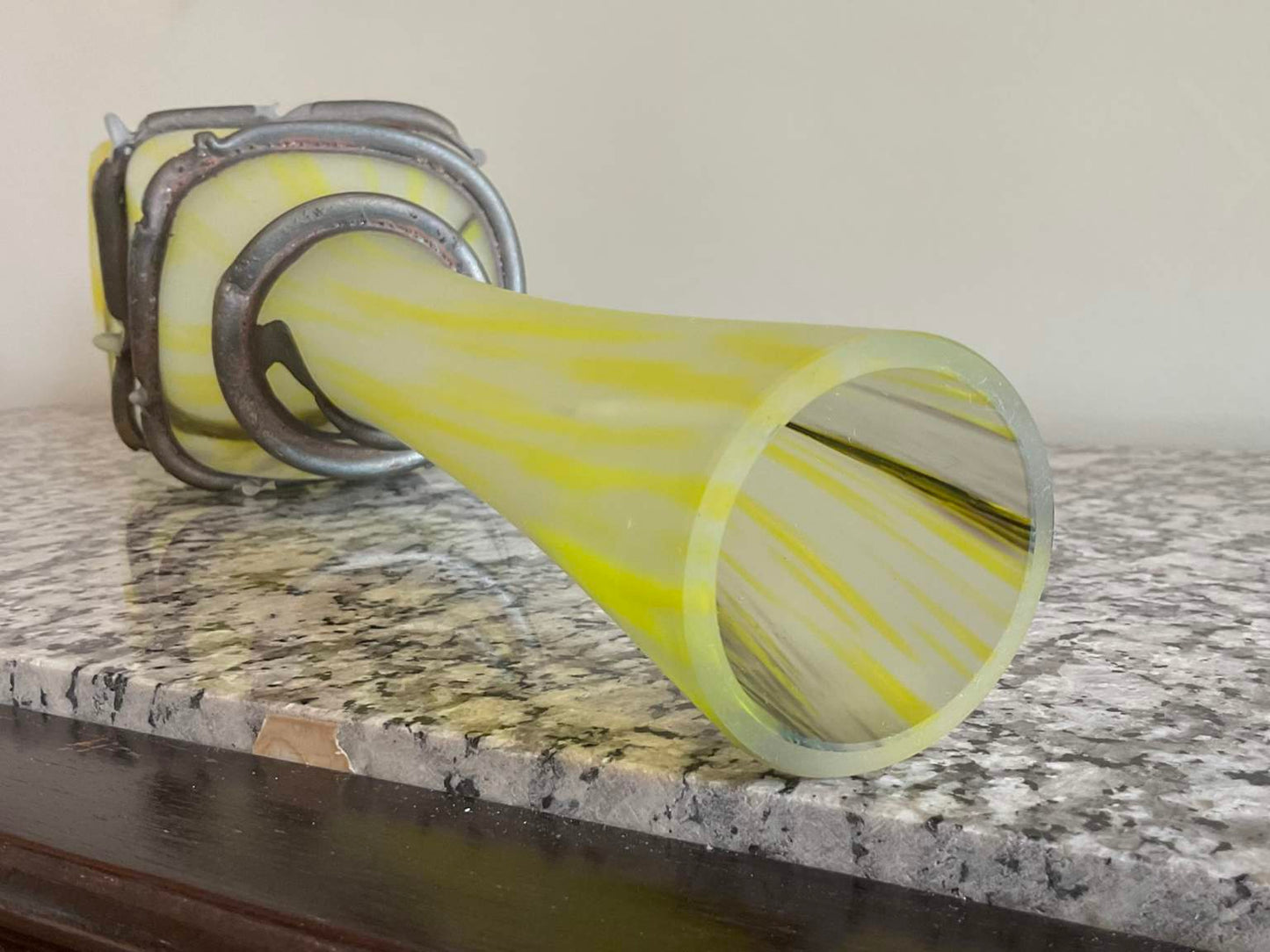 Hand Blown Murano Art Glass Vase, Unsigned