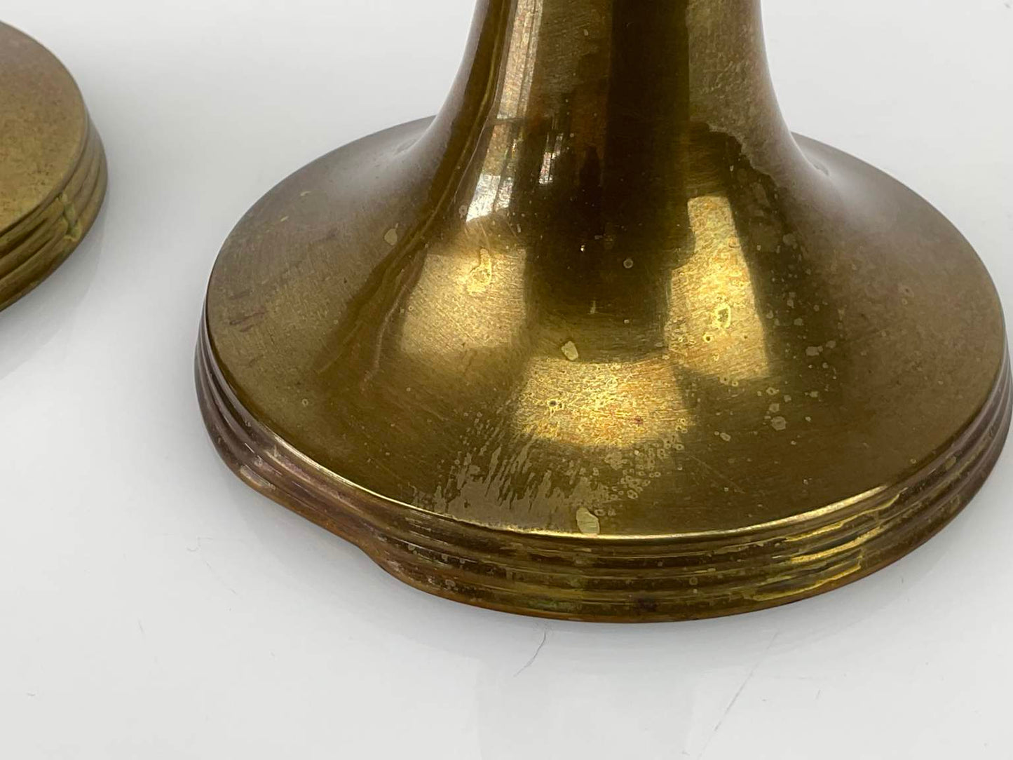 Pair of Vintage Gunther Lambert Brass Candleholders
