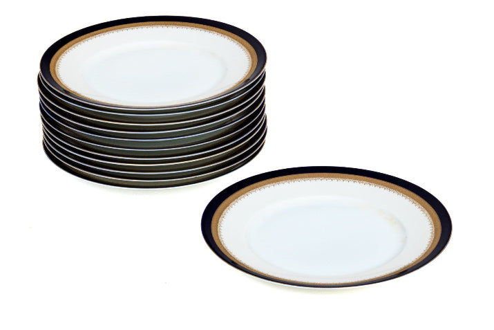 Fabulous Collection of Twelve Rosenthal Cobalt Trimmed Porcelain Plates