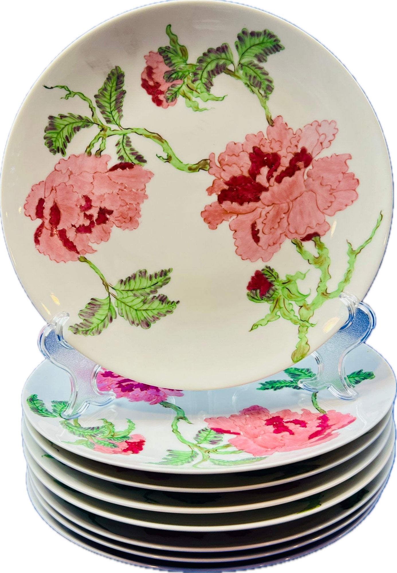 German Porcelain 10" Plates - Signed "Palm Beach - Au Bon Gout - Arzberg Germany"