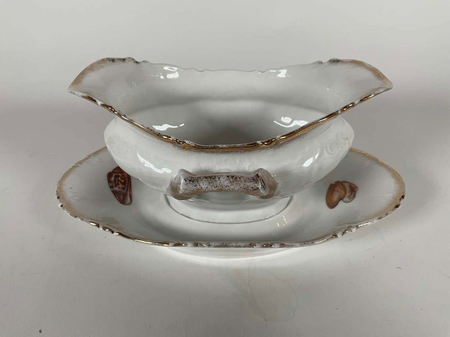 Collection of Antique Victoria Austria Porcelain Fish Dinnerware - 14 pcs