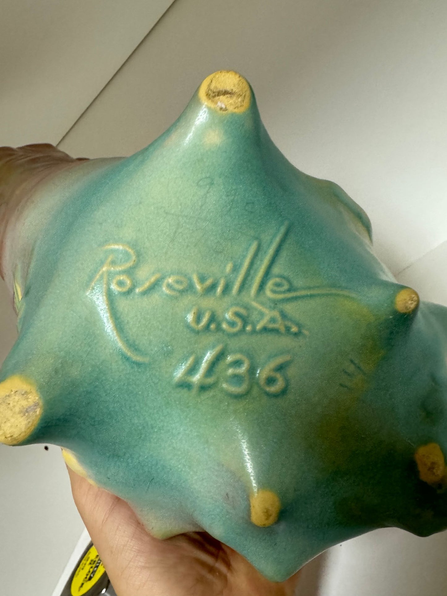 Roseville Peony Conch Shell Planter Vase